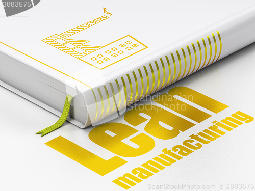 Image of Manufacuring concept: book Industry Building, Lean Manufacturing on white background