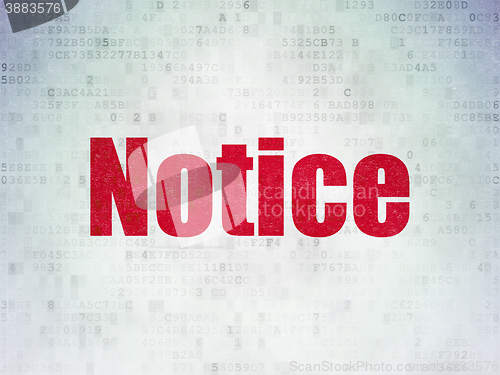 Image of Law concept: Notice on Digital Data Paper background