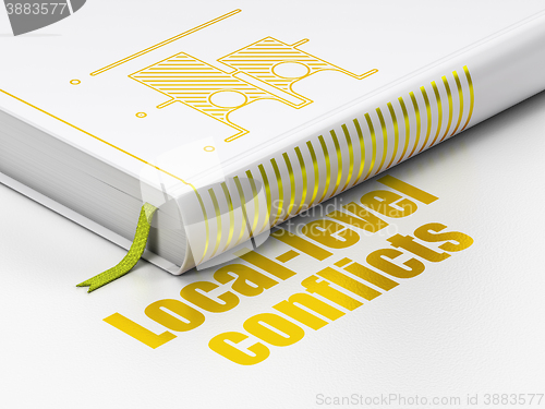Image of Politics concept: book Election, Local-level Conflicts on white background