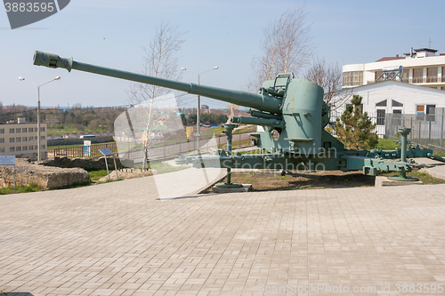 Image of Vityazevo, Russia - April 8, 2016: A monument in honor of this place located on the shore battery firing position 464, 1942-1943 years \", established in the village of Vityazevo, a suburb of Anapa