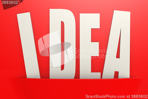Image of White idea word in red pocket, business concept