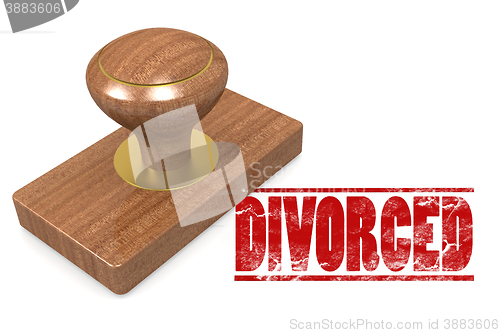 Image of Divorced wooded seal stamp