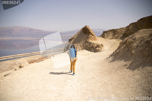 Image of Family hiking in desert