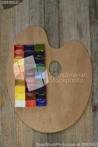 Image of watercolor paint and palette