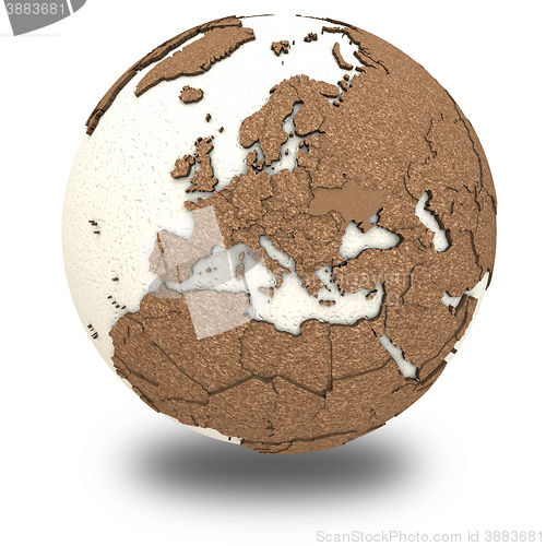Image of Europe on light Earth
