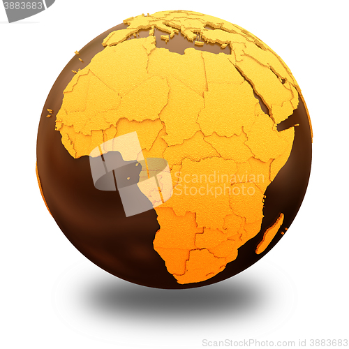 Image of Africa on chocolate Earth