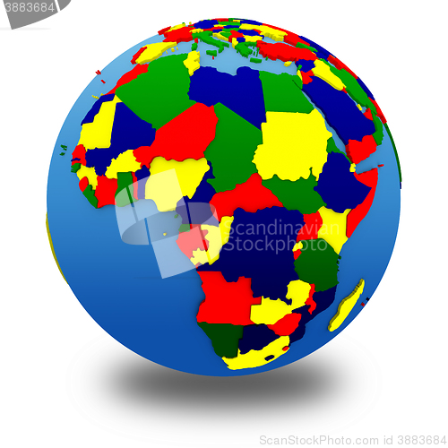 Image of Africa on political model of Earth