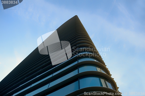 Image of Skyscrapers against blue sky