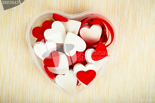 Image of valentine\'s wooden hearts