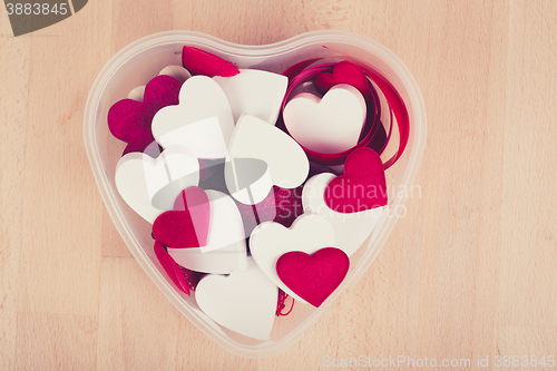 Image of valentine\'s wooden hearts