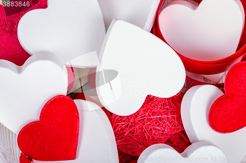 Image of valentine\'s wooden hearts