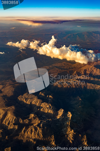 Image of view of the mountains from the plane