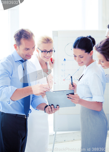 Image of business team having discussion in office