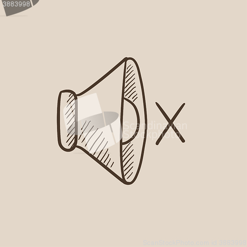 Image of Mute speaker sketch icon.