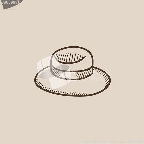 Image of Summer hat sketch icon.