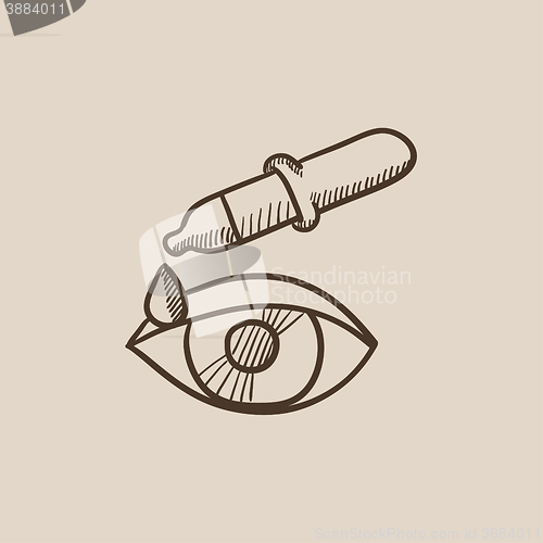 Image of Pipette and eye sketch icon.