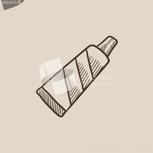 Image of Tube of toothpaste sketch icon.
