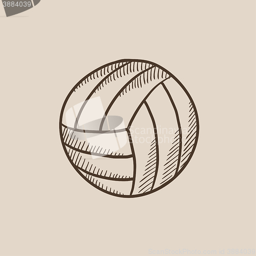 Image of Volleyball ball sketch icon.