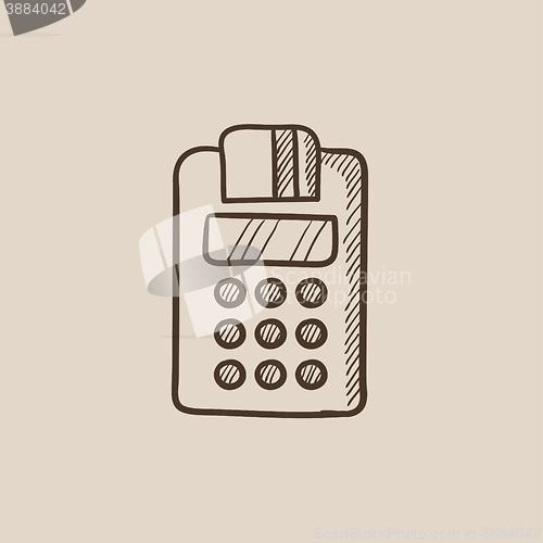 Image of Cash register sketch icon.