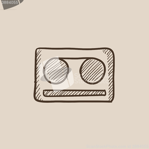 Image of Cassette tape sketch icon.