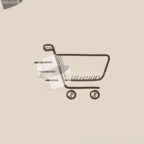 Image of Shopping cart sketch icon.