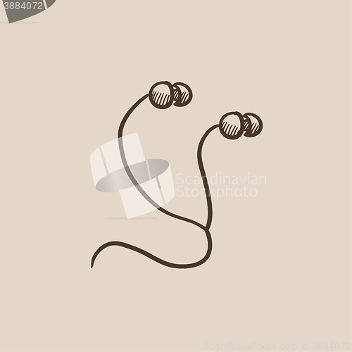 Image of Earphone sketch icon.