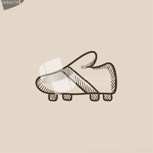 Image of Football boot sketch icon.