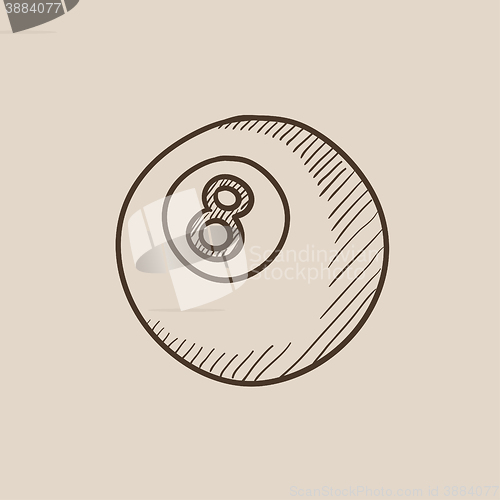 Image of Billiard ball sketch icon.