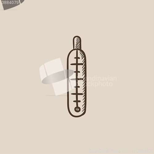Image of Medical thermometer sketch icon.