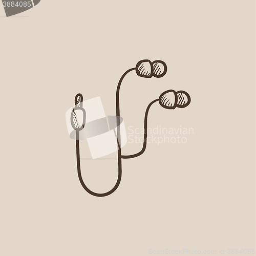 Image of Earphone sketch icon.