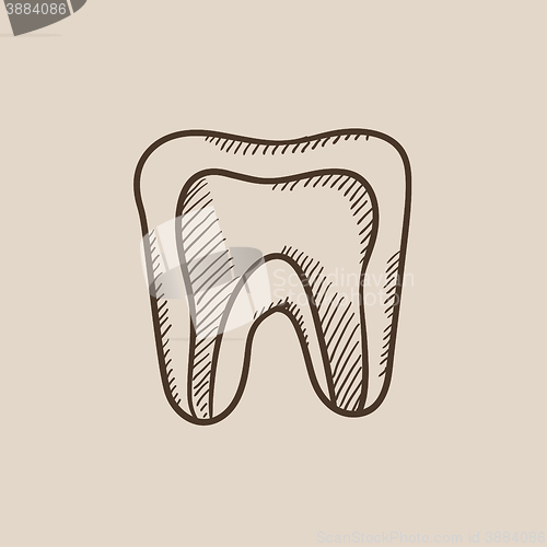 Image of Molar tooth sketch icon.