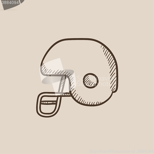 Image of Hockey helmet sketch icon.