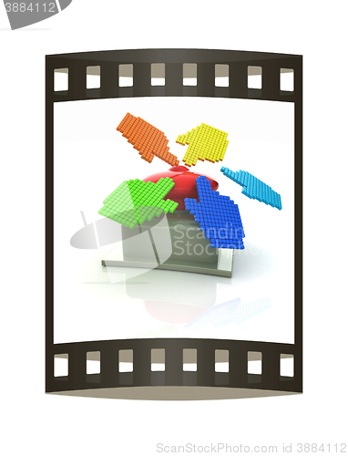 Image of Emergency Button 3d icon. The film strip