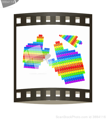 Image of Set of Link selection computer mouse cursor on white background. The film strip