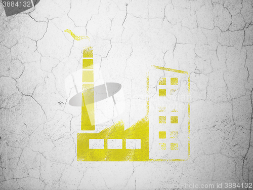 Image of Industry concept: Industry Building on wall background