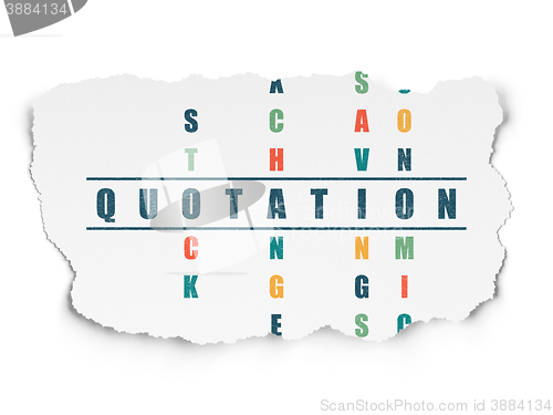 Image of Currency concept: Quotation in Crossword Puzzle