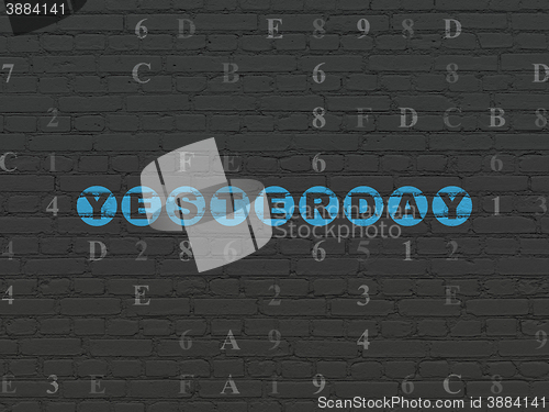 Image of Timeline concept: Yesterday on wall background
