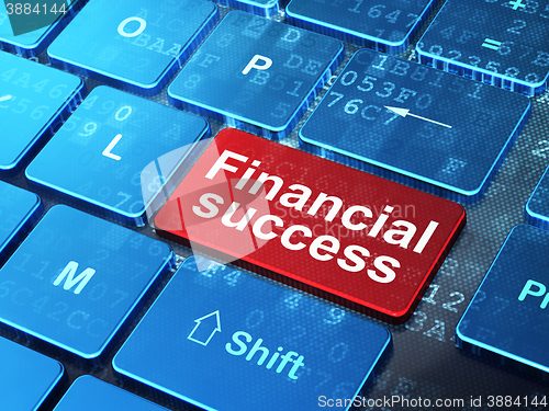 Image of Money concept: Financial Success on computer keyboard background
