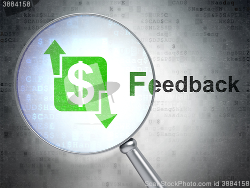 Image of Business concept: Finance and Feedback with optical glass