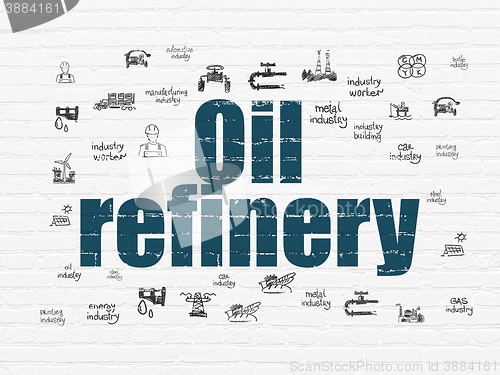 Image of Industry concept: Oil Refinery on wall background