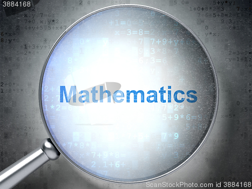 Image of Education concept: Mathematics with optical glass