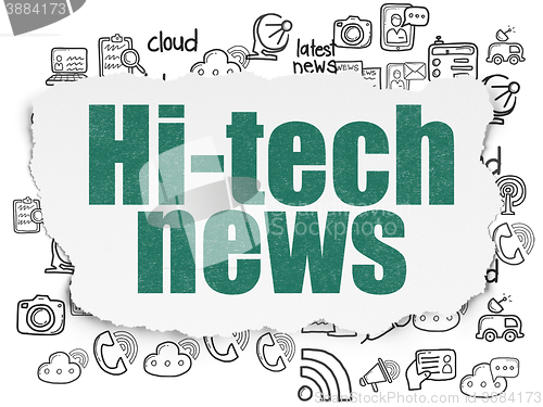 Image of News concept: Hi-tech News on Torn Paper background