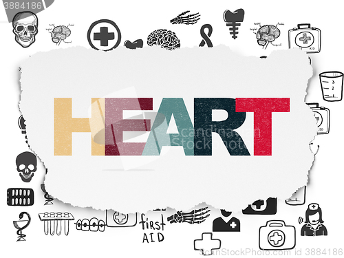 Image of Healthcare concept: Heart on Torn Paper background