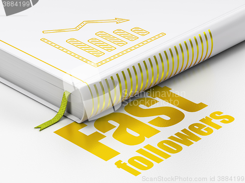 Image of Business concept: book Decline Graph, Fast Followers on white background