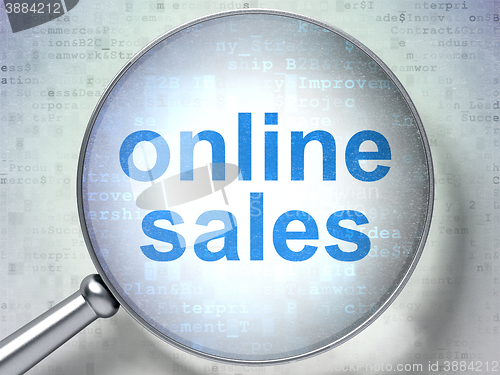 Image of Marketing concept: Online Sales with optical glass