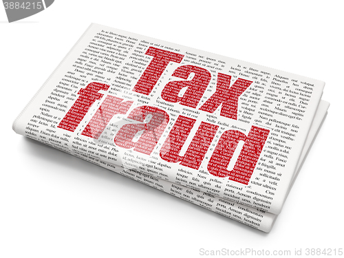 Image of Law concept: Tax Fraud on Newspaper background