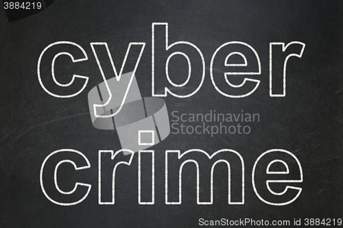 Image of Safety concept: Cyber Crime on chalkboard background