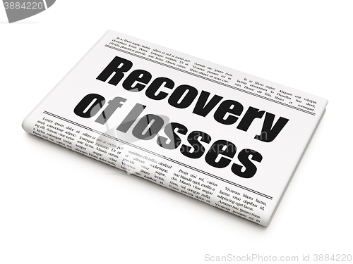 Image of Banking concept: newspaper headline Recovery Of losses