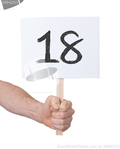 Image of Sign with a number, 18