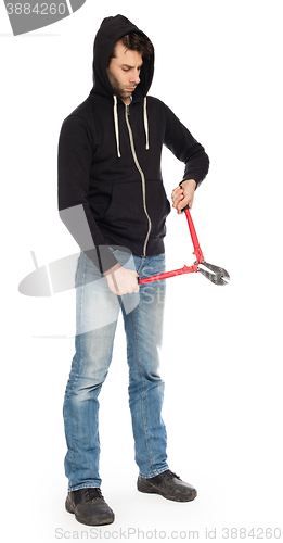 Image of Robber with red bolt cutters